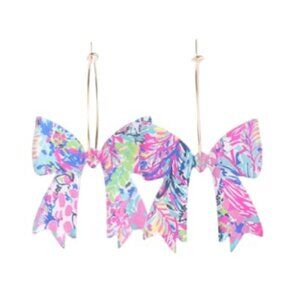 NEW Lilly Pulitzer Beach Colorful Bow Hoop Earrings